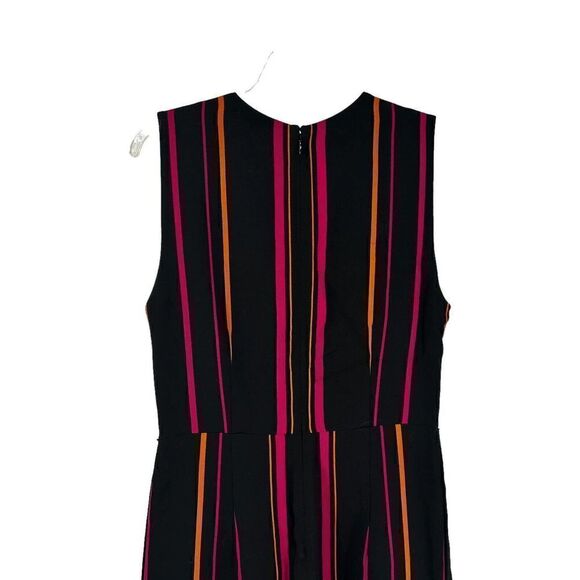 Diane Von Furstenberg Jumpsuit Size 6 Striped Sleeveless Ankle Wide Leg V Neck - Picture 7 of 9